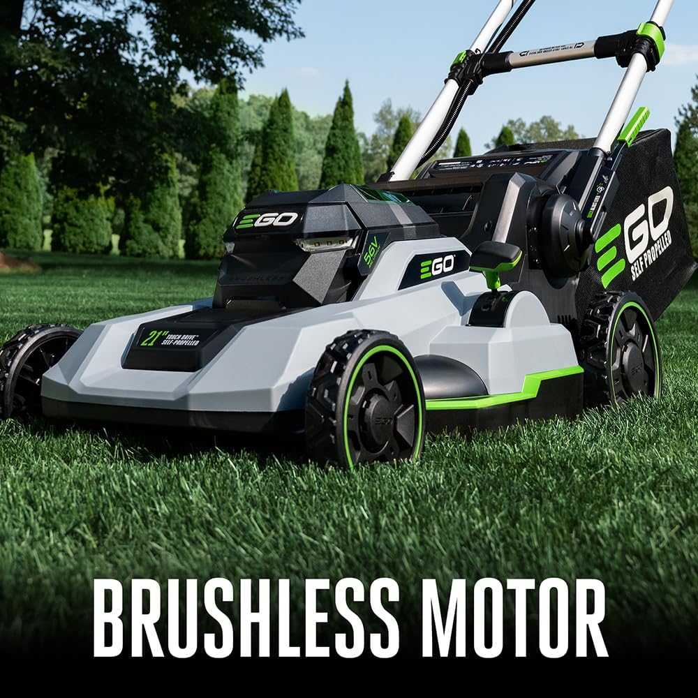 EGO Power+ Electric Lawn Mower, Self-Propelled Cordless with Touch Drive, Includes (2) 56V 4.0Ah Batteries and Rapid Charger – LM2122SP-2