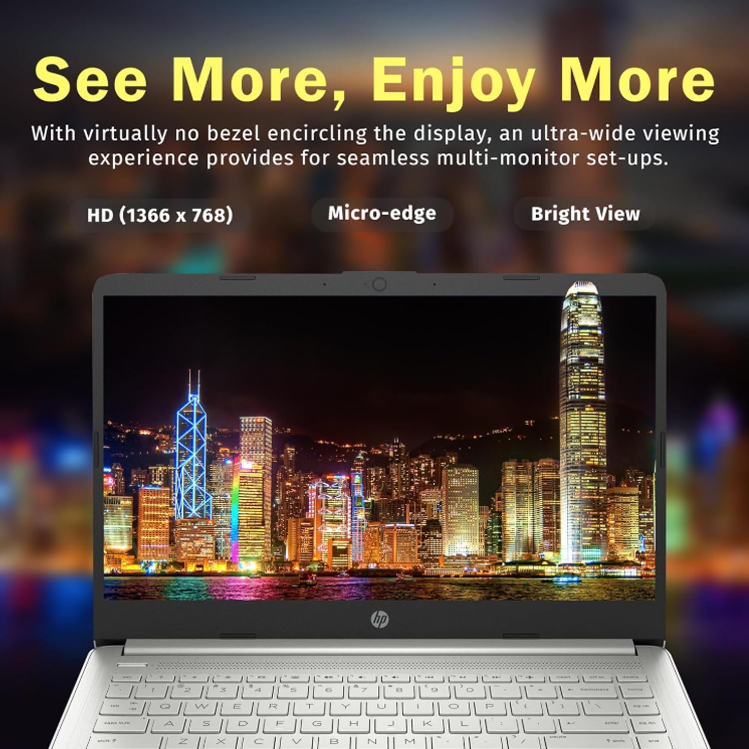 HP 2026 15 inch Laptop, Intel 4-core Processor, 16GB RAM, 256GB SSD, 15.6' Micro Edge LED IPS Display, SD Card Reader, HDMI, Windows 11 Pro, Long Battery Life, WI-Fi-6, WOWPC USB