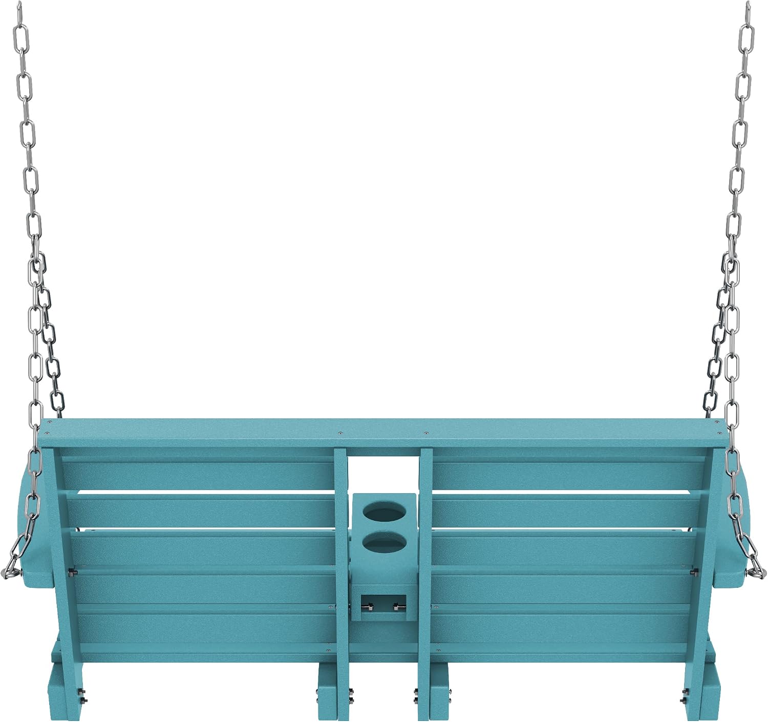 KINGYES Outdoor Hanging Porch Swing, 2 Seat Patio Swing Chair with Cup Holders, Waterproof Swing Chair Bench for Courtyard & Garden, 660LBS Weight Capacity, Aruba Blue