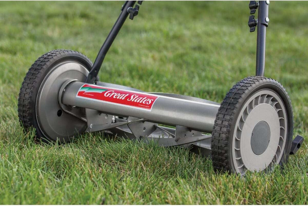 Great States 815-18 18-Inch 5-Blade Push Reel Lawn Mower, 18-Inch, 5-Blade, Grey