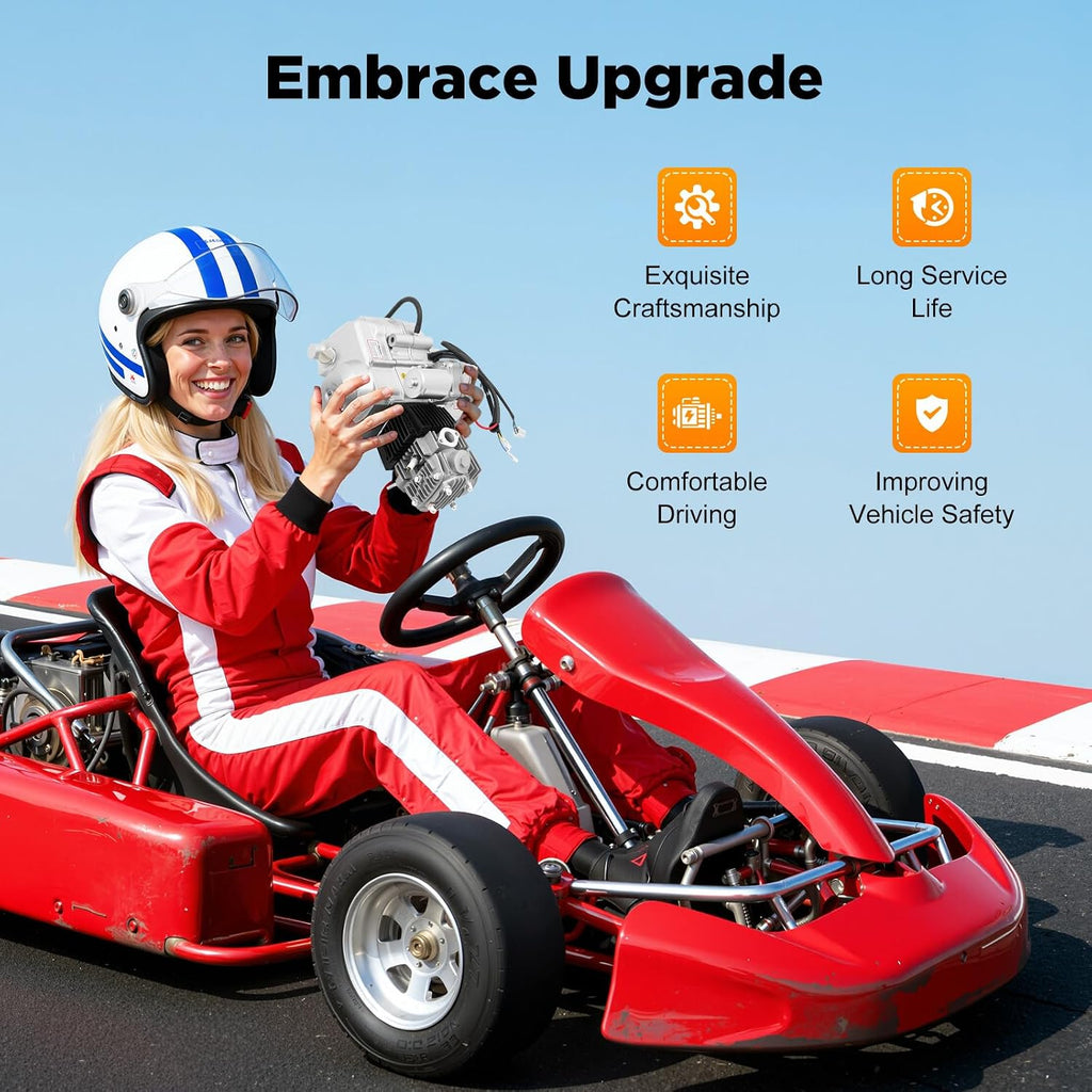 125CC 4 Stroke Engine Motor for ATVs, Single Cylinder Air Cooling Engine Motor Kit, Electric Start Lawn Mower Accessories Engine (Forward-Neutral-Reverse Transmission)