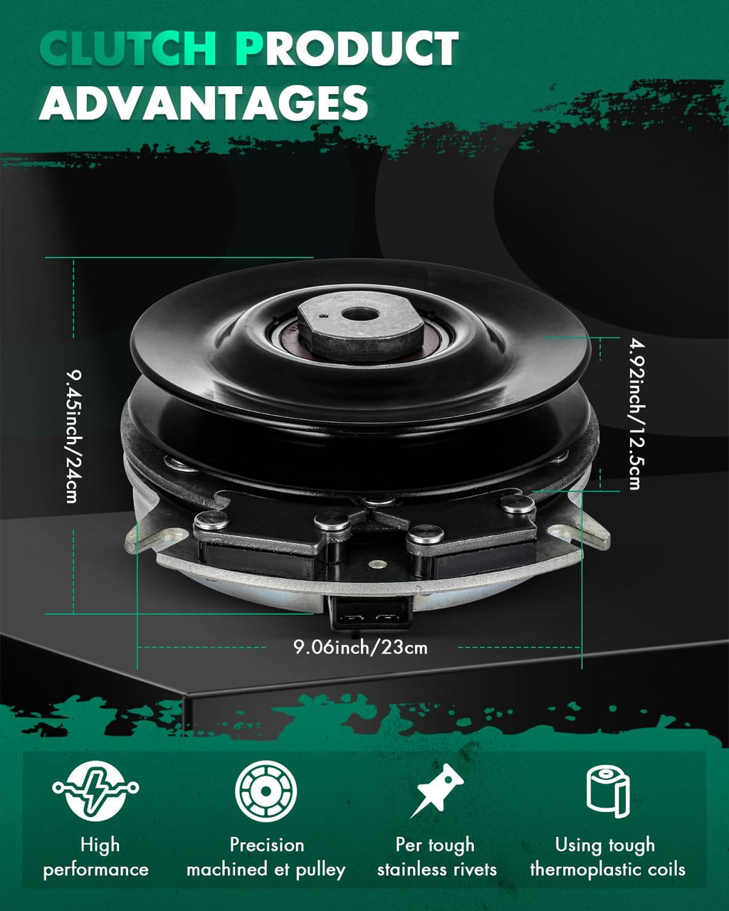 SCITOO Electric Lawnmower, PTO Clutch Fit for Bush Hog: 50028140 / for Howard Price: 20002 / for Prime: 7-06277 / for Warner: 5218-60