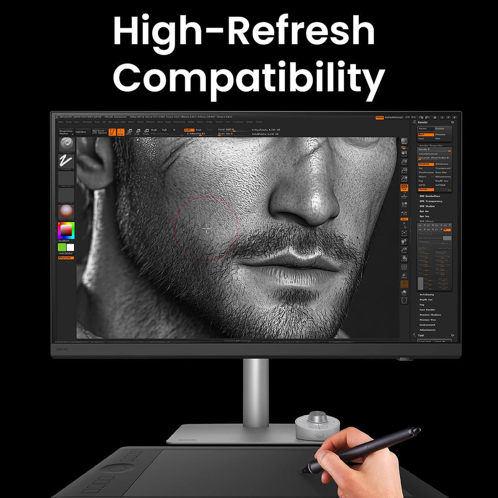 BenQ PD3226G 32' 4K UHD (3840x2160) 144Hz Monitor for Designers, IPS, 95% P3, 100% sRGB, 90W Thunderbolt 4, Software Calibration, KVM, Daisy Chain, Reflection-Free Nano Matte Panel, Height Adjustable