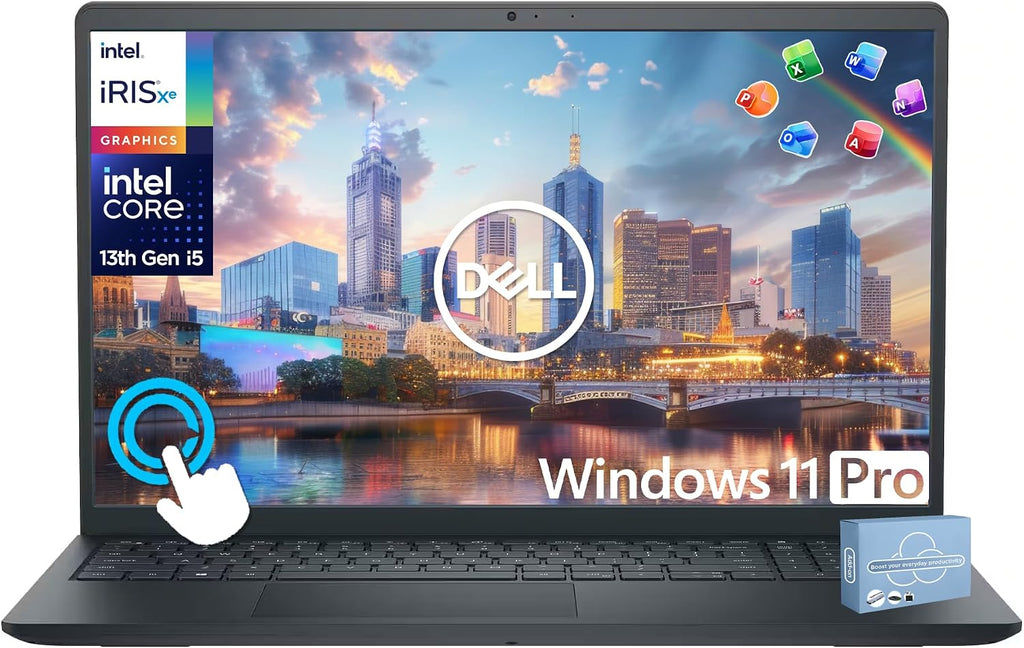 Dell Inspiron 15 Touchscreen Laptop for 2025-2026 Business Student Home, AI Computer, 15.6' FHD, 10-Core Intel i5, 12GB RAM, 756GB Storage (256GB SSD+500GB Ext) MarxsAddon, Win 11 Pro, Lifetime Office
