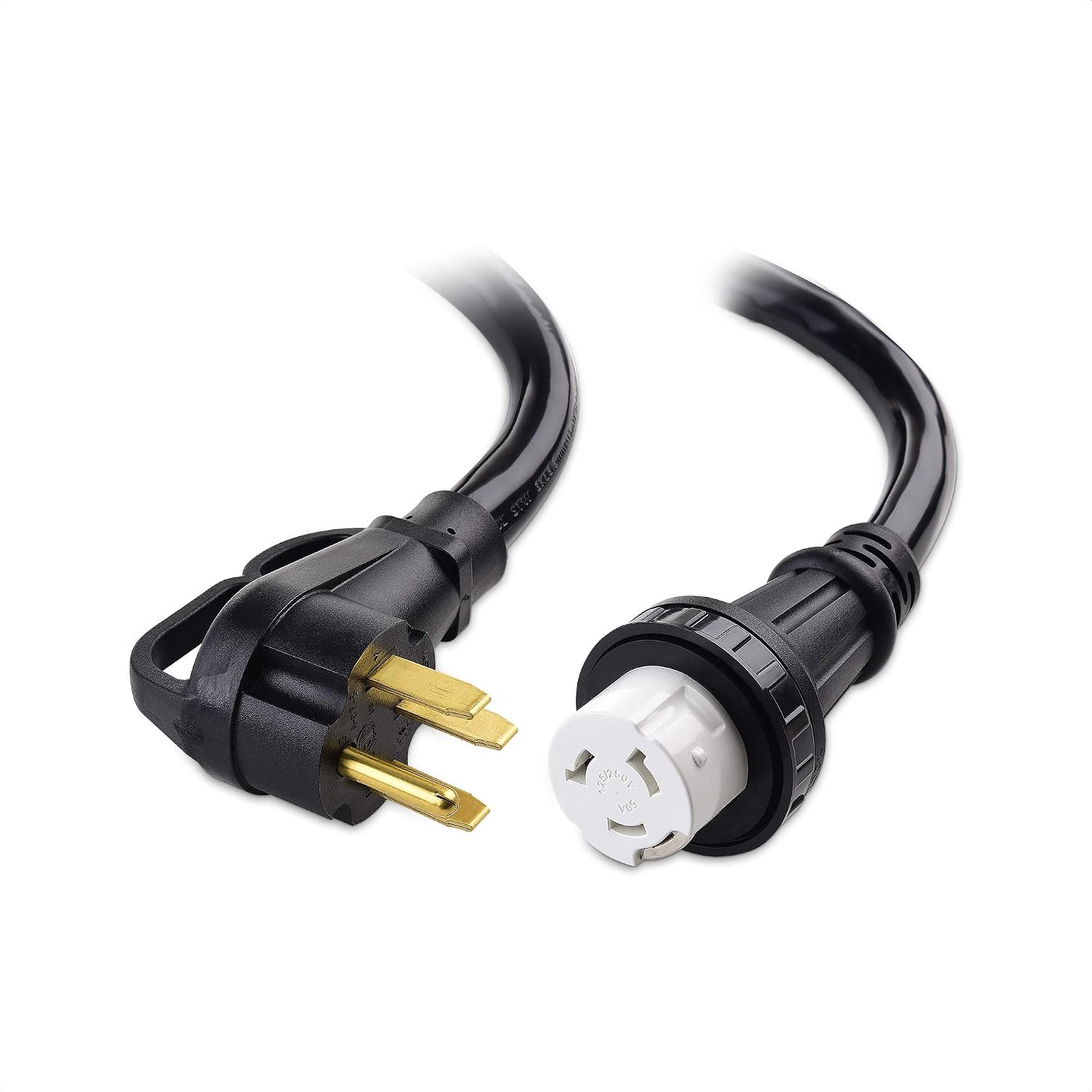 Cable Matters 4 Prong 50 AMP RV Adapter Cord - 25ft, 50A/250V/12500W, NEMA 14-50P to NEMA SS2-50R with Twist Lock, Generator Power Cord, Generator Extension Cable
