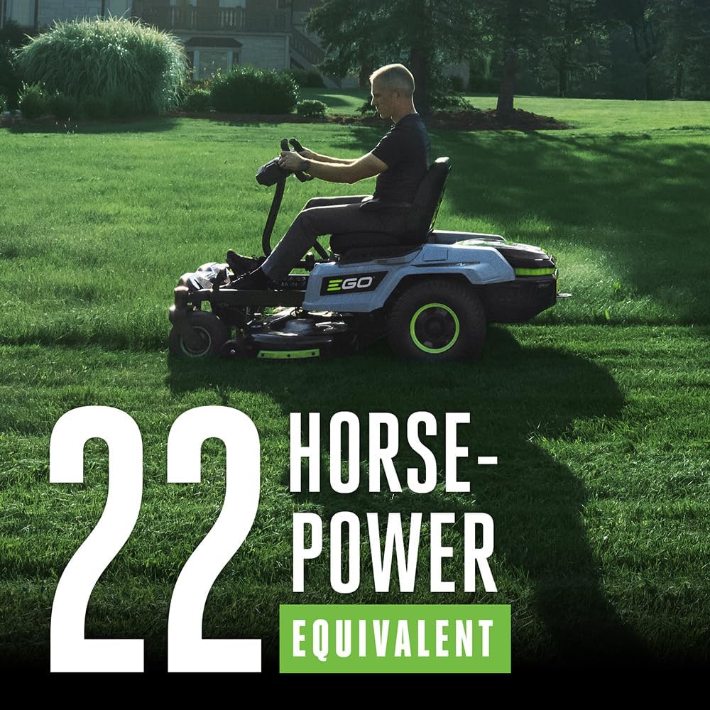 EGO Power+ Electric Riding Lawn Mower, 42' Deck with Zero Turn Radius, Includes (4) 56V 12.0Ah Batteries and Charger - ZT4205S