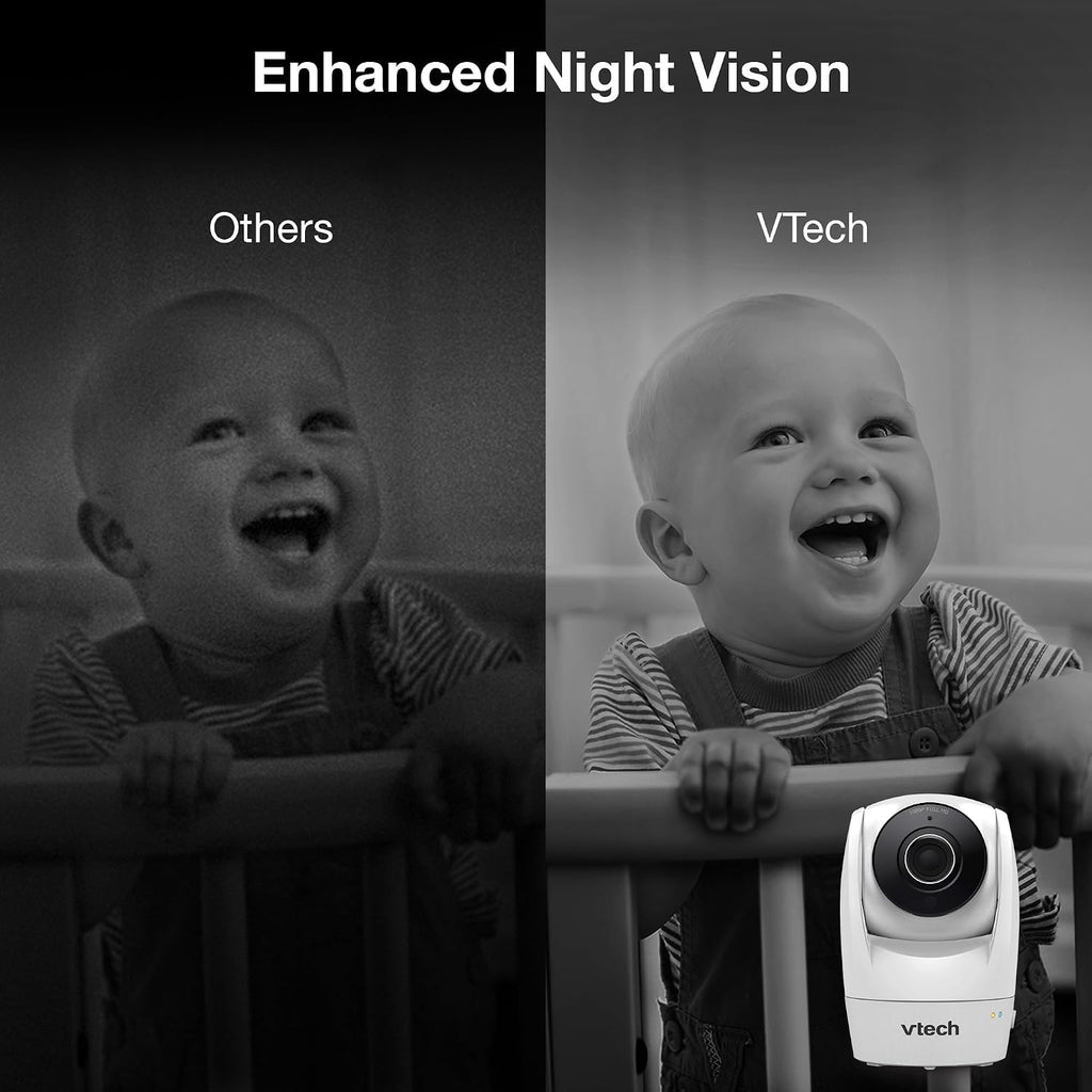 VTech VM901 Smart WiFi Baby Monitor – 1080p Camera, 5' HD Screen, Remote Pan Tilt Zoom, Free App, Night Vision, No Subscription