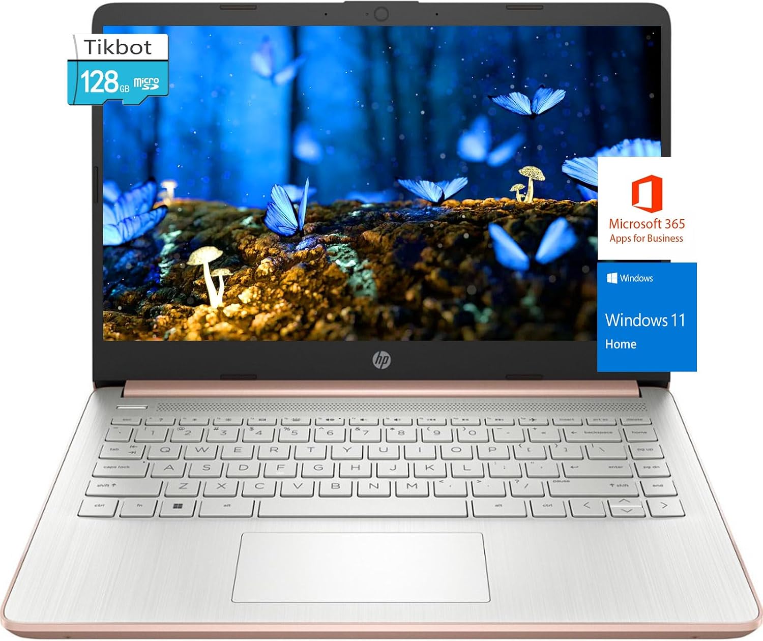 HP-Laptops 14inch-Rose Gold Windows 11-32GB RAM - 192GB Storage - Microsoft 365 - Quad-core Intel Celeron N4120 - USB Type-C - SD Card Reader - 13Hours Battery Life - Wireless-AC - HDMI