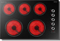 30 Inch Electric Cooktop 5 Burner Karienvir, 8600W Built-in Electric Stove Top, Cooktop 30' with Double-ring Burner, Knob & Touch Control, 9 Power Levels, Timer, Safety Lock, 220V-240V Hard Wire