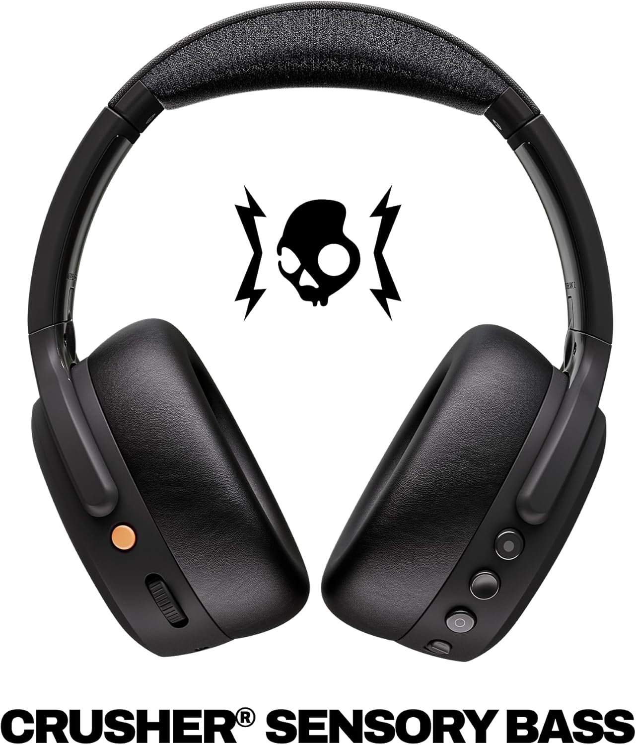 Skullcandy Crusher ANC 2 Wireless Over-Ear Bluetooth Headphones with Multi-Sensory Bass, Active Noise Cancelling, Up to 60 Hours Battery, Microphone for iPhone Android - True Black