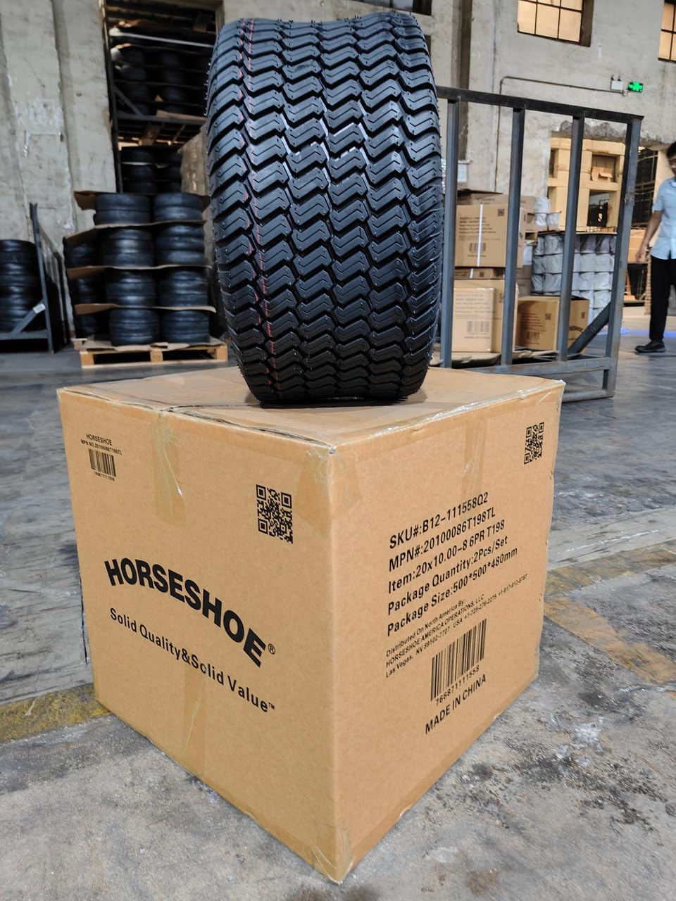 2 NEW HORSESHOE 20x10.00-8 6Ply Turf Trac Pattern for Ridding Lawn Mower Garden Tractor Tires Tubeless 20x10-8 20x10x8 20x10.00x8 T198 2010008