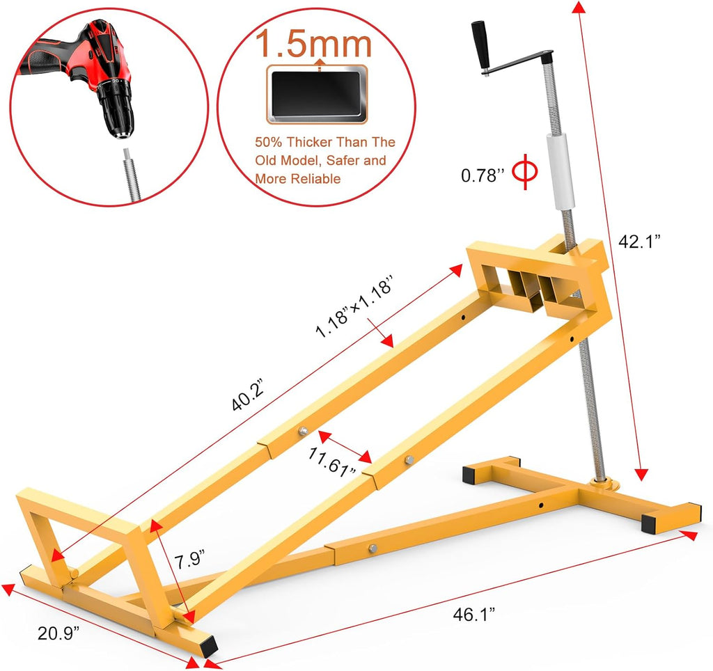 1200LBS Heavy-Duty Lawn Tractor Lift & Riding Mower Lift Jack, 3 Mins Quick Setup, Steel Frame Lawn Mowers & Lawn Mower Lift with Rotating Sleeve & Manual and Power Tool Handle
