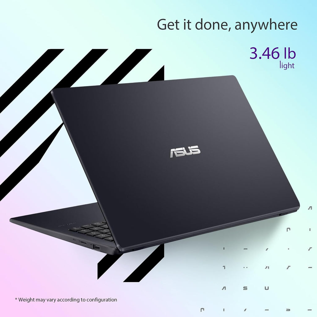 ASUS 15.6' Vivobook Go Slim Laptop, Thin & Portable for Student Study, Intel Dual Core N4500, 4GB RAM, 128GB SSD, Windows 11, Star Black, L510KA-ES04