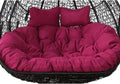 2 Person Egg Chair Cushion Replacement, Double Hanging Rattan Chair Cushion, Hanging Rocking Chair with 2 Adjustable Headrests, Hanging Mattress for Patio Garden Furniture(K)