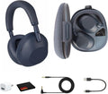 Sony WH-1000XM6 Wireless Noise Canceling Headphones (Blue) Foldable Over-Ear Bluetooth Headset | Hi-Res Audio, 30-Hour Battery, LDAC, Multipoint with USB Wall Adapter and Microfiber Cleaning Cloth