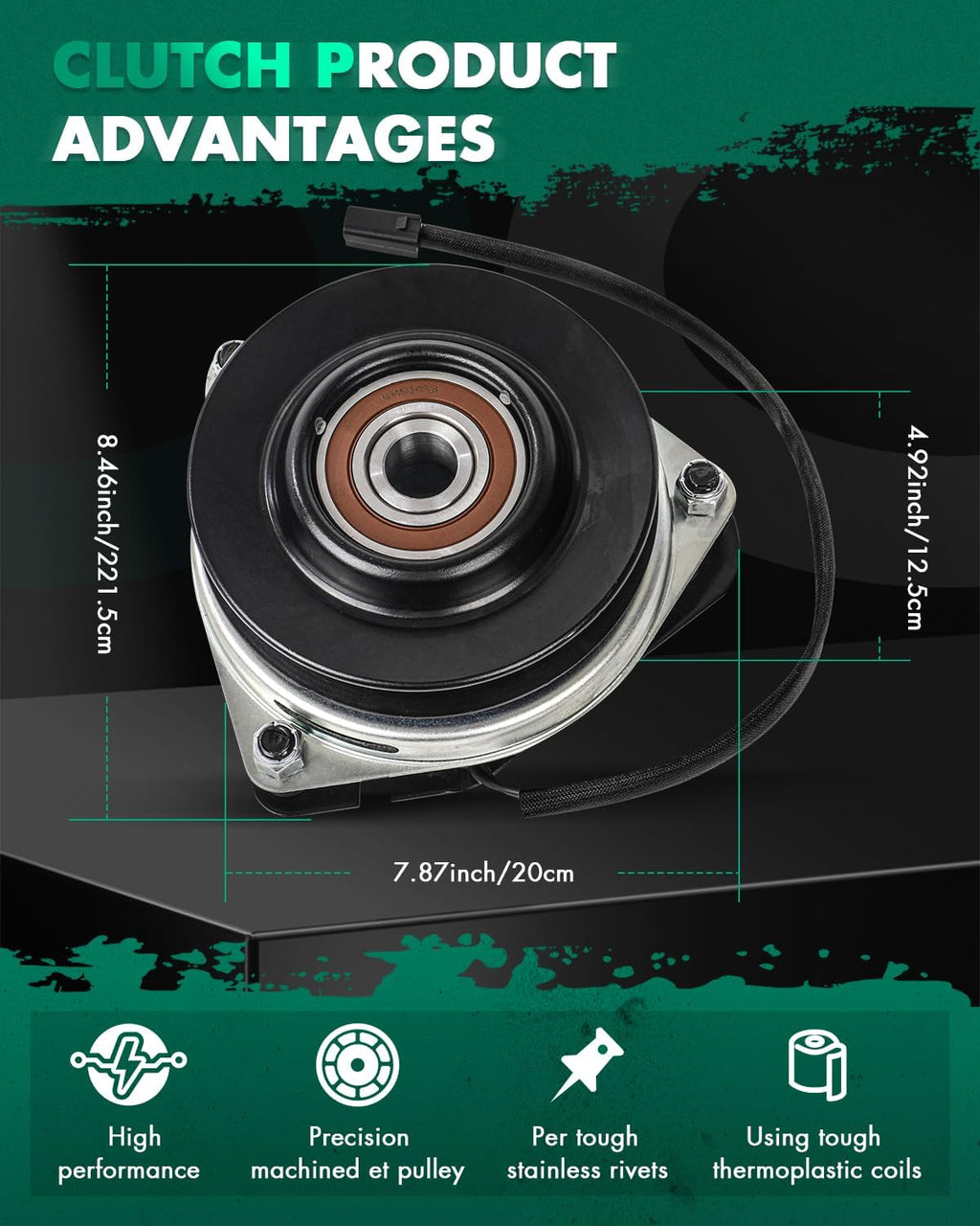 Electric Lawnmower, SCITOO PTO Clutch Fit For Ferris for Simplicity for Snapper 5023100 5023100SM 51110100 5023100