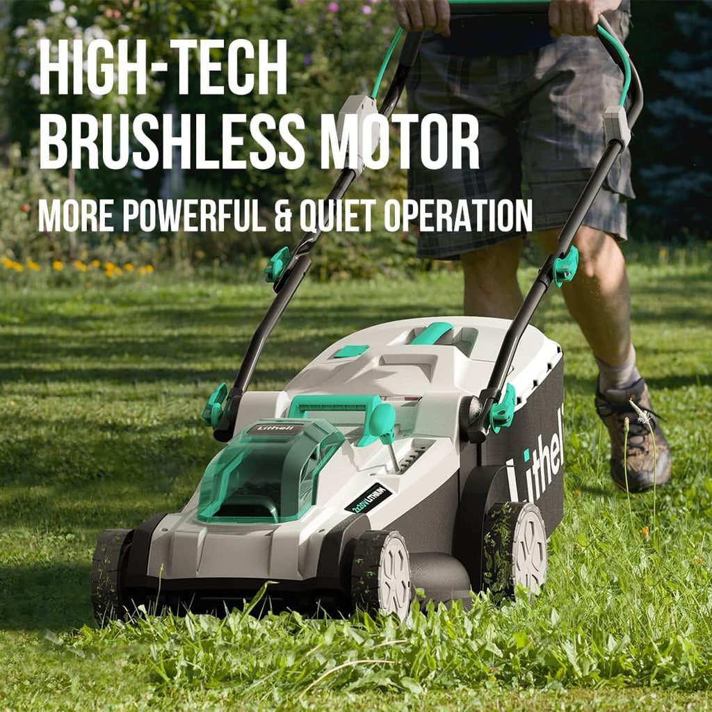 Litheli Cordless Lawn Mower 17 Inch, 2 x 20V 4.0Ah Battery Lawn Mowers with Brushless Motor, Bagging & Mulching, Charger Included