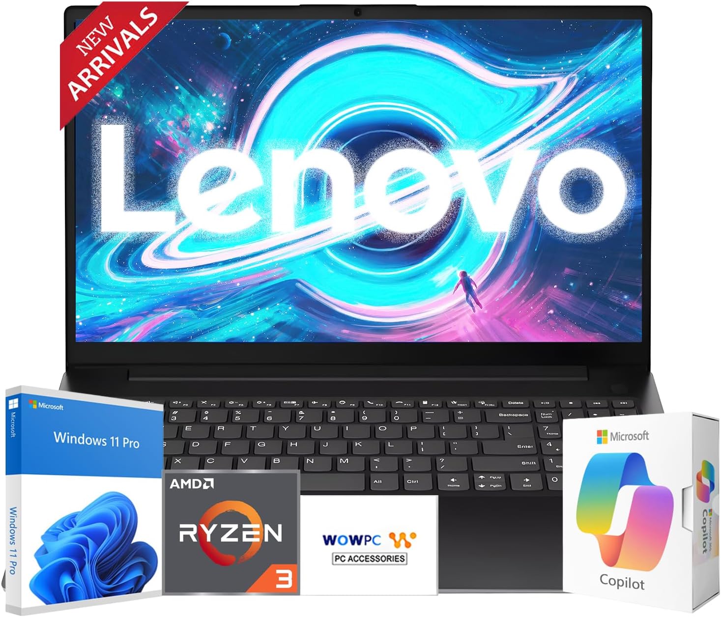 Lenovo 2026 New Business and Student Laptop, Ryzen 3 7320U(Outperforms Intel i7-1065G7), 16GB DDR5, 256GB PCIE, 15.6' FHD Display, Wi-Fi 6, Bluetooth 5.3, 14.5 Hours Battery Life, Windows 11 Pro