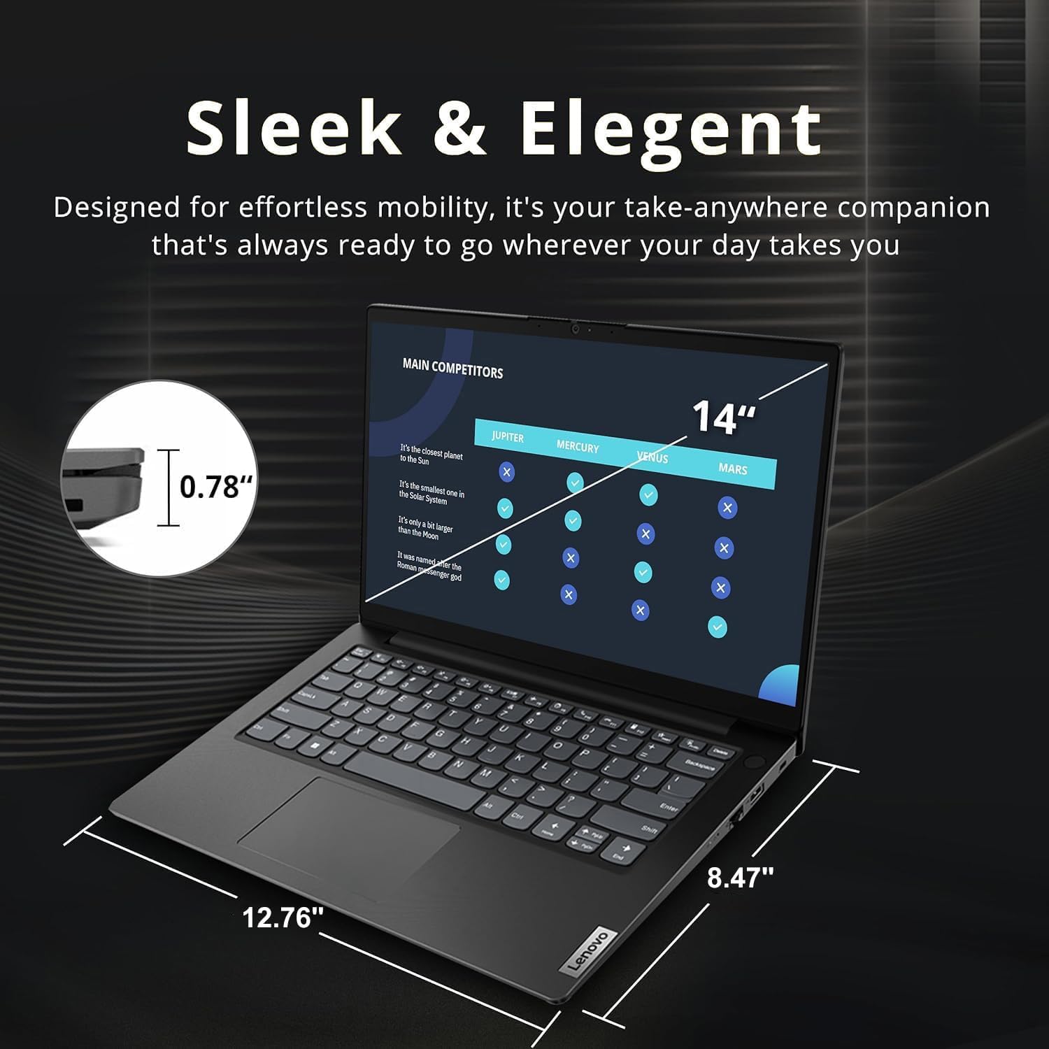 Lenovo V14 Gen 4 Business Laptop (14' FHD Anti-Glare, Intel 10-Core i7-13620H, 16GB RAM, 512GB SSD), Webcam with Privacy Shutter, Ethernet, Wi-Fi 6, HDMI, Bluetooth, Win 11 Home w/ Copilot, Black