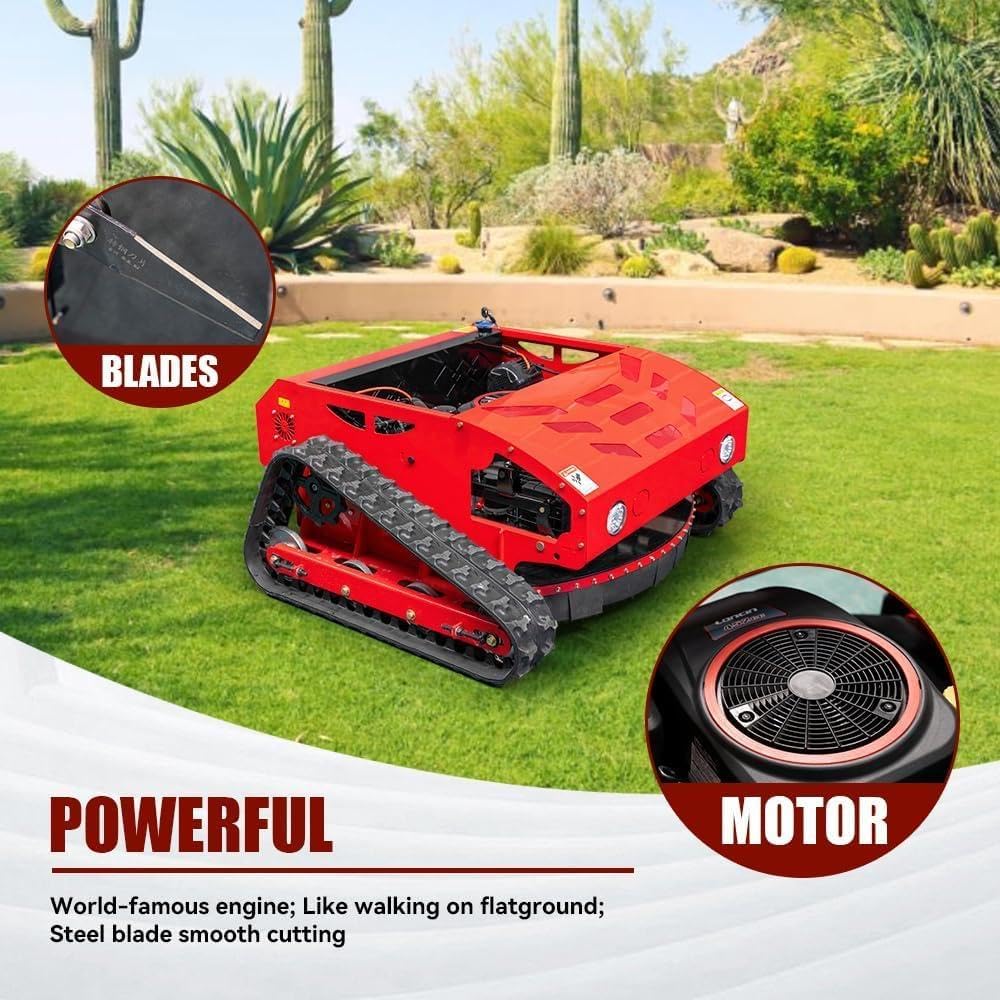 All-Terrain Remote-Controlled Lawnmower with a 31.5-Inch Mowing Width, Powerful 16hp Engine, and Brushless Motor Suitable for Mowing Medium to Large Lawns(SKD-452-80L)