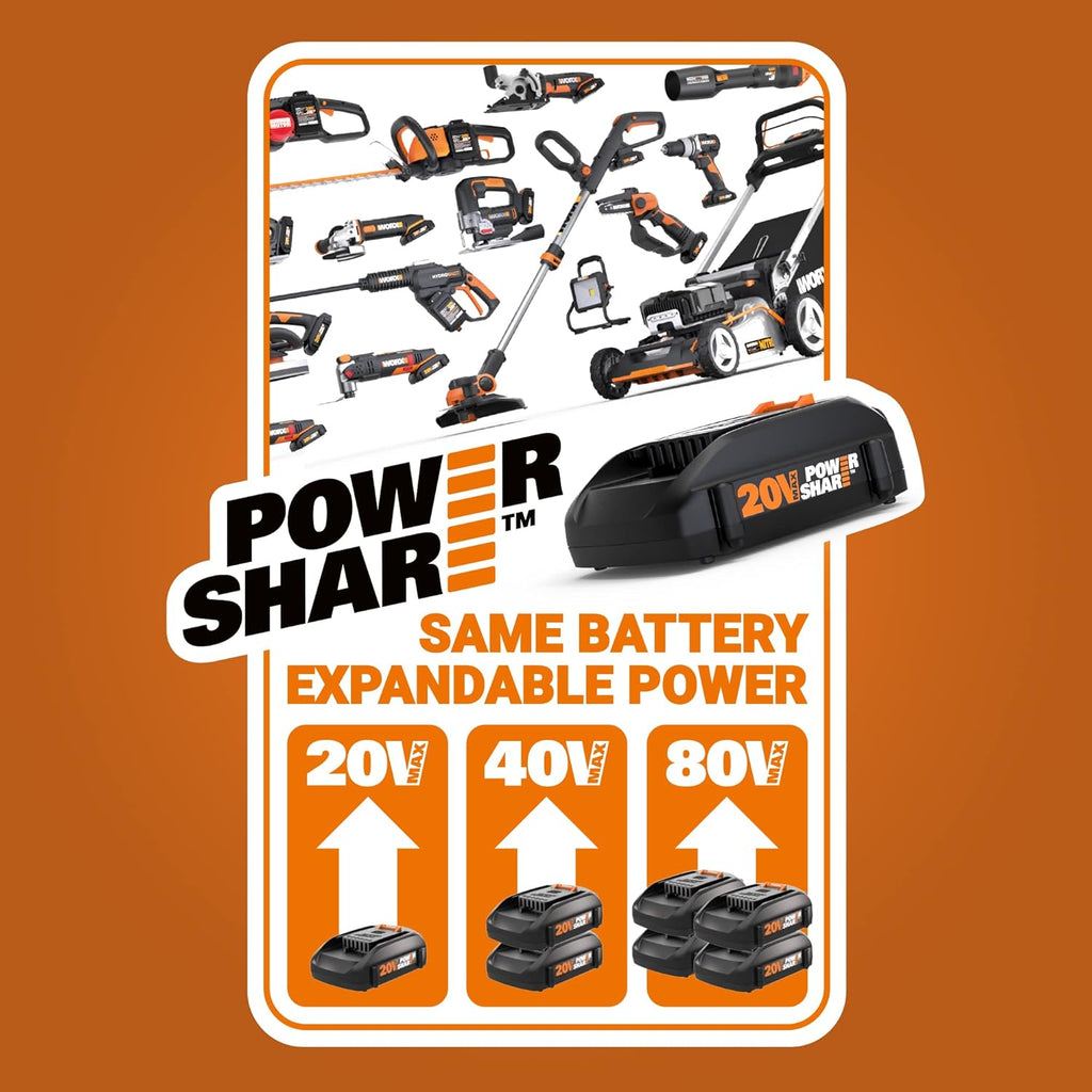 Worx Landroid L 20V 5.0Ah Robotic Lawn Mower 1/2 Acre / 21,780 Sq Ft. Power Share - WR155 (Battery & Charger Included)
