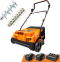 LawnMaster 48V MAX Brushless 16' 2-in-1 Cordless Dethatcher and Scarifier with Removable Thatch Collection Bag Quick-Fold – CLGVB4816