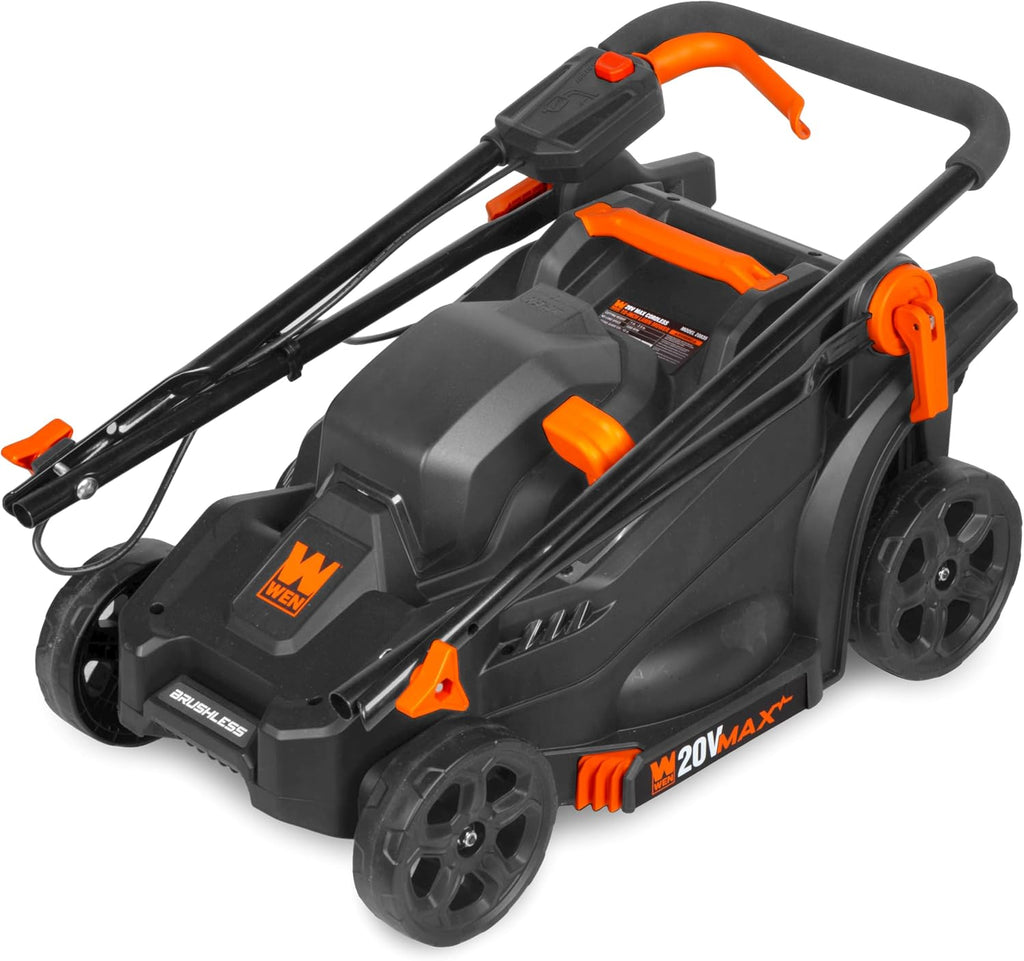 WEN 20V Max 15-Inch Cordless Brushless Lawn Mower with 5Ah Battery and Charger (20835)
