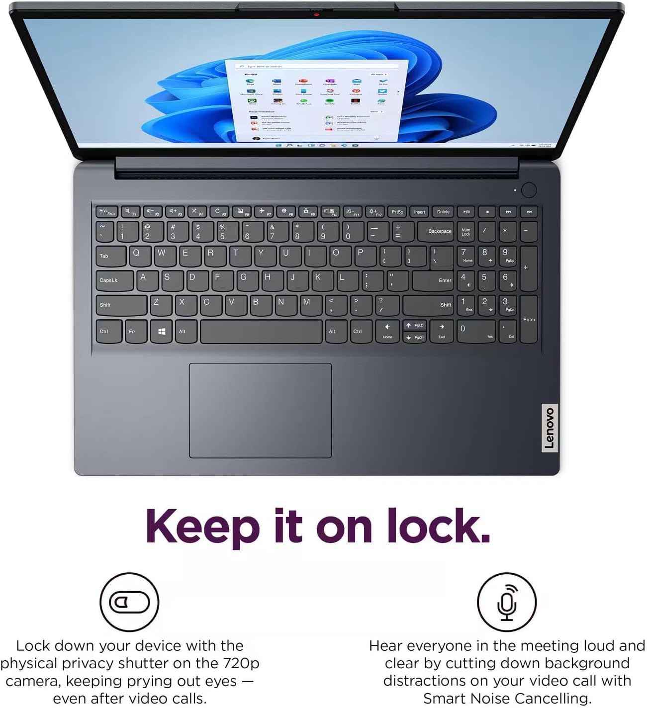 Lenovo Ideapad 1i 15.6' Full HD Touchscreen Laptop, Intel Core i5-1334U, 16GB DDR4, 512GB SSD, Intel Iris Xe Graphics, Windows 11 Pro, Abyss Blue, 83B40001US
