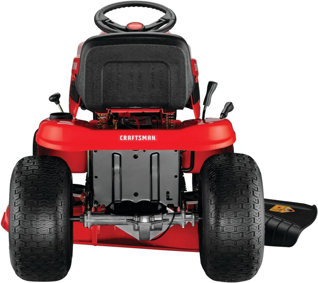 CRAFTSMAN 42' Gas Riding Lawn Mower with 17.5 HP* Briggs and Stratton Single-Cylinder Engine, Gas Lawn Tractor with 7-Speed Transmission, Red/Black (13AN77XSA93)