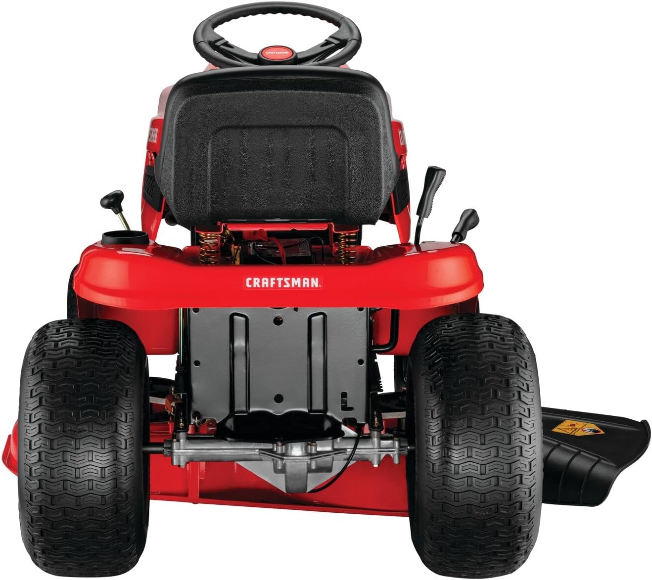 CRAFTSMAN 42' Gas Riding Lawn Mower with 17.5 HP* Briggs and Stratton Single-Cylinder Engine, Gas Lawn Tractor with 7-Speed Transmission, Red/Black (13AN77XSA93)