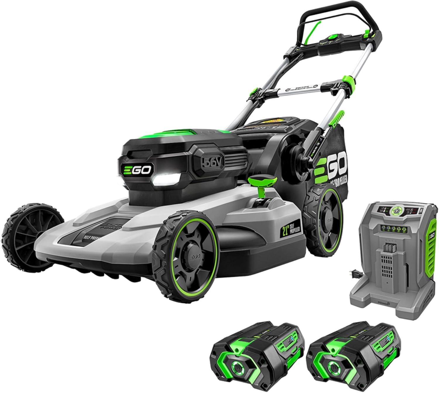 EGO POWER+ Electric Lawn Mower, Self-Propelled Cordless, Includes (2) 56V 5.0Ah Batteries and Charger - LM2142SP