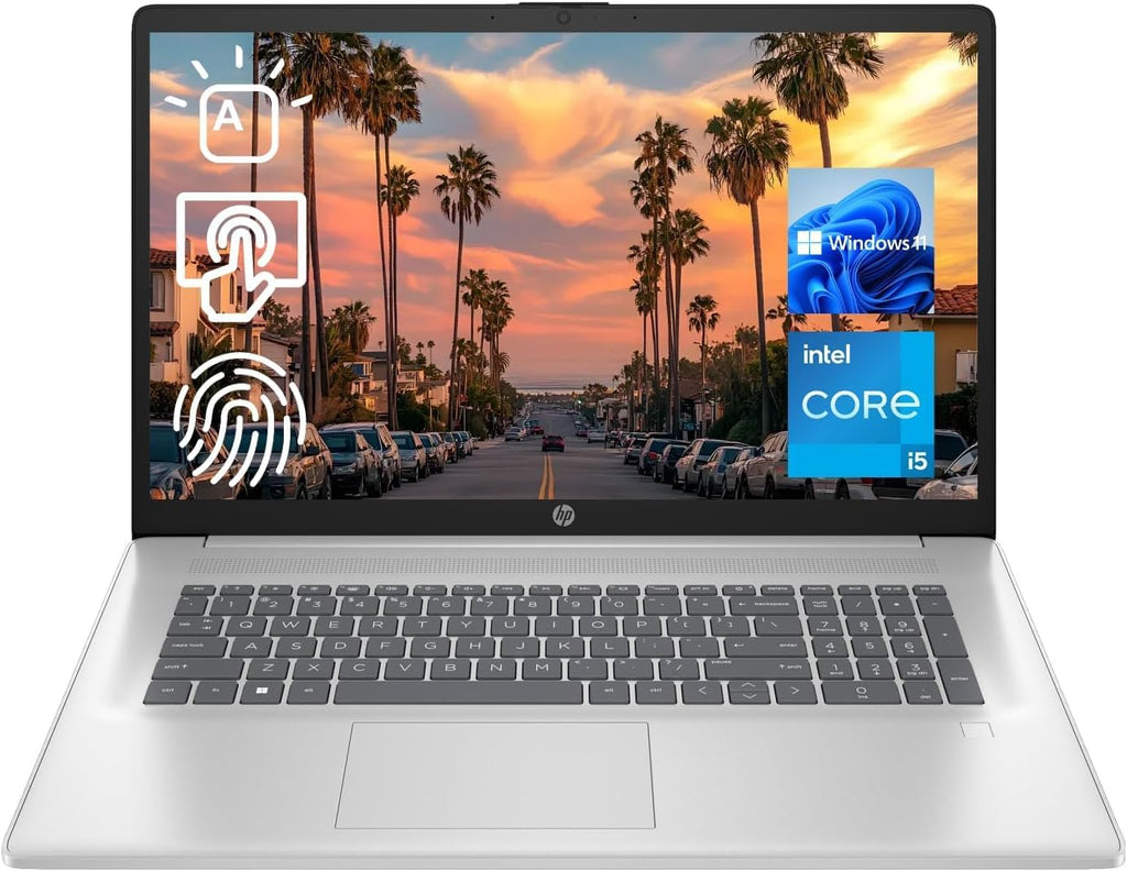 HP 17t Laptop, 17.3' HD+ Touchscreen, Intel 13th Core i5 Processor 2.4GHz to 4.2GHz, 32GB Memory, 2TB PCIe SSD, Webcam, Wi-Fi 6, Backlit Keyboard, Windows 11 Home, Silver