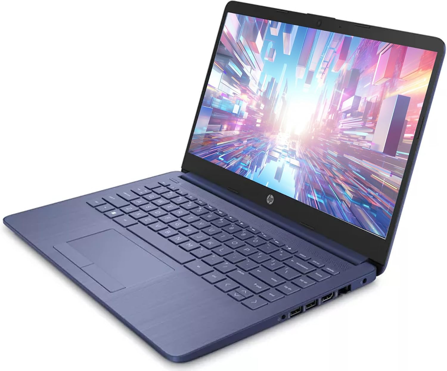 HP Laptop with Microsoft Office and 1TB Cloud Storage (1-Year)| 14 inch HD Computer| 16GB RAM| 64GB eMMC & 64GB Card & 128GB Portable SSD| Intel 4-Core CPU| Webcam| AI-Powered Windows 11| LE Bundle