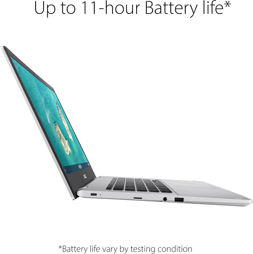 ASUS CX1500CNA-AS84F Chromebook CX1, 15.6' Full HD NanoEdge Display, Intel Celeron N3350 Processor, 64GB eMMC Storage, 8GB RAM, Chrome OS, Transparent Silver, CX1500CNA-AS84F