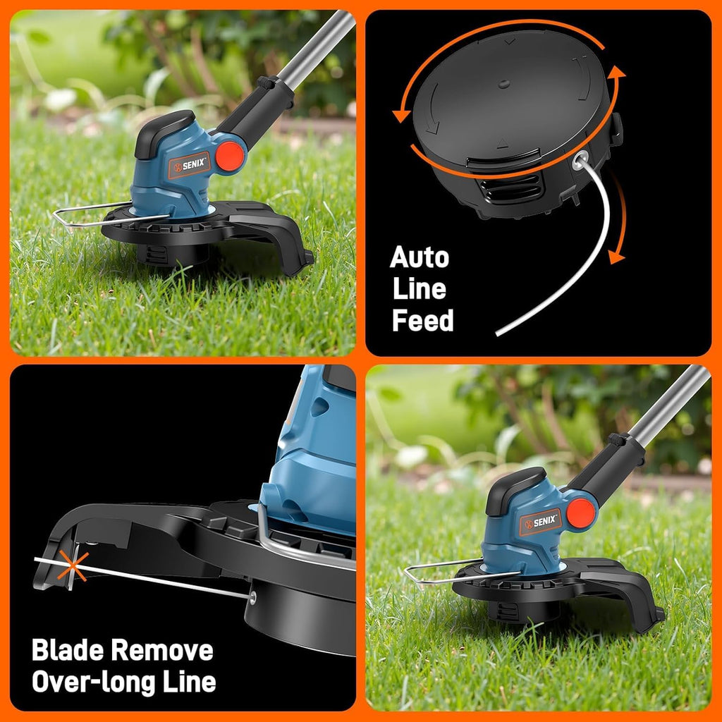 SENIX 22' Self-Propelled Gas Lawn Mower | X2 20V String Trimmer, Leaf Blower, and Hedge Trimmer [4-Piece Set], Includes 2 Batteries & Battery Charger