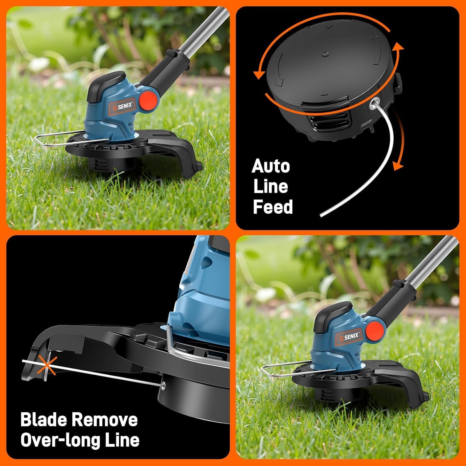 SENIX 22' Self-Propelled Gas Lawn Mower | X2 20V String Trimmer, Leaf Blower, and Hedge Trimmer [4-Piece Set], Includes 2 Batteries & Battery Charger