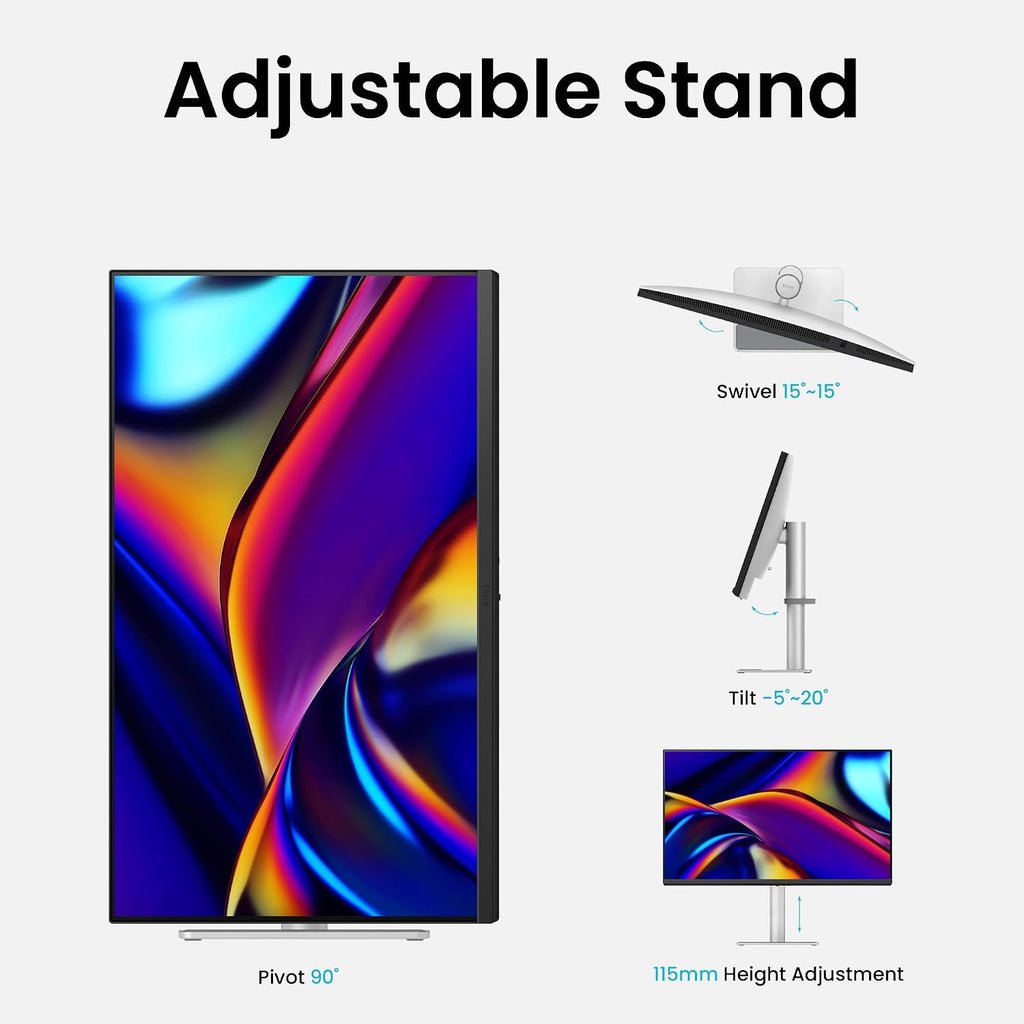 BenQ MA270U 27' 4K 3840x2160 Monitor for MacBook® Pro/Air, Dual USB-C, 90W Power Delivery, Mac Color Match, USB Hub, Brightness & Volume Control on Mac, Height & Tilt Adjustable Stand, P3 Color Gamut