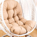 WEIGE Hanging Nest Swing Chair Cushion Replacement, Outdoor Patio Garden Egg Rocking Chair Basket Seat Cushion Only, Meditation Cushion Floor, Does Not Include Chair and Stand(Color:Beige)