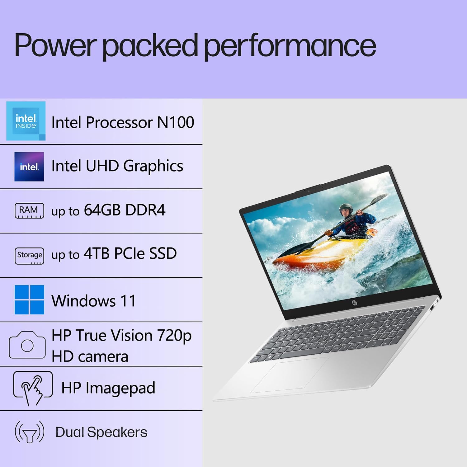 HP Pavilion 15.6 Laptop Computer for Daily Work & Student Home Study, Lifetime Office 365, Intel N100, 16GB RAM, 1TB SSD, Fast Charging, Long Battery Life, Windows 11 Home, Type-C to RJ-45 Cable