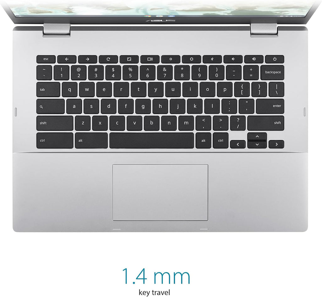 ASUS Chromebook CX1, 14' FHD, Intel® Celeron N4500 Processor, 64GB Storage, 4GB RAM, ChromeOS, Transparent Silver, CX1400CKA-AS44F