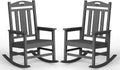 Ciokea Oversized Outdoor Rocking Chairs Set of 2, 380lbs Heavy-Duty Large Patio Rocker, High Back Cozy Porch Chairs, Weather Resistant Patio Rocking Chairs for Outside, Fire Pit, Deck, Dark Grey