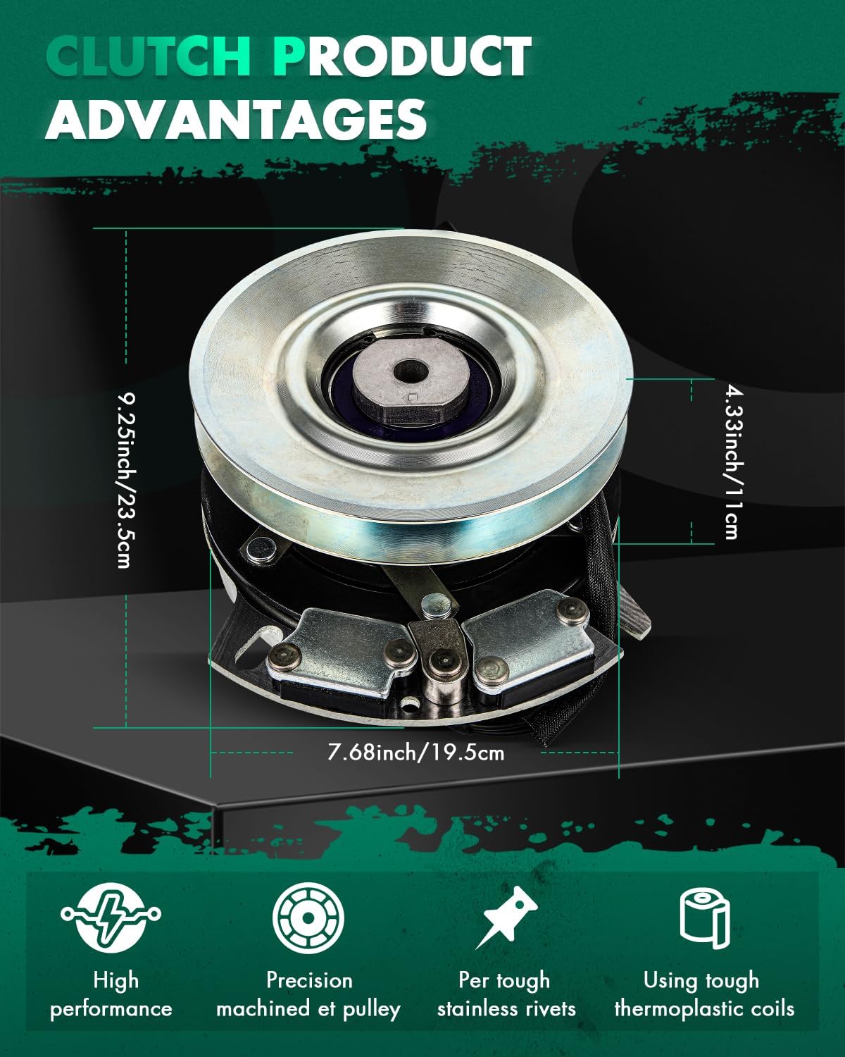 SCITOO PTO Clutch Fit for STENS: 255-297, for Warner: 5219-25, for CUB Cadet: 717-1774 717-1774B 717-1774C 917-05001 917-1774 917-1774B 917-1774C, for Xtreme: X0065 Electric Lawn Mower