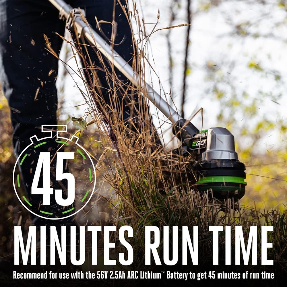 EGO Power+ String Trimmer, Battery Powered, 15' Trimmer for Weeds and Grass with POWERLOAD, Telescopic Aluminum Shaft, Includes 56V 2.5Ah Battery and Charger - ST1511T