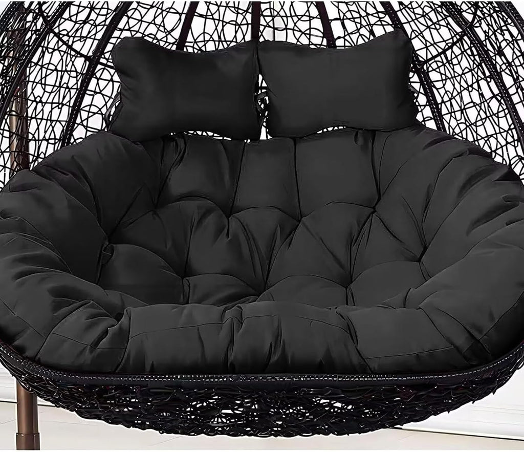 2 Seater Egg Chair Swing Cushion Outdoor, Washable Hanging Egg Chair Cushions Replacement, Large Single Pads Nest Shaped Seat Cushions, Thick Soft Solid Color Back Pillow