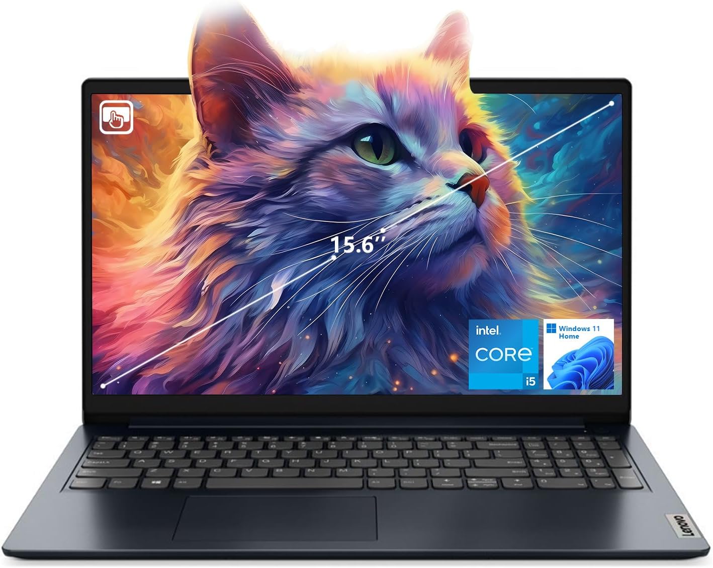 Lenovo IdeaPad 1i Laptop, 15.6' FHD Touchscreen, Intel Core i5-1235U Processor, 40GB DDR4 RAM, 2TB PCIe SSD, Webcam, Wi-Fi 6, HDMI, Windows 11 Home, Blue