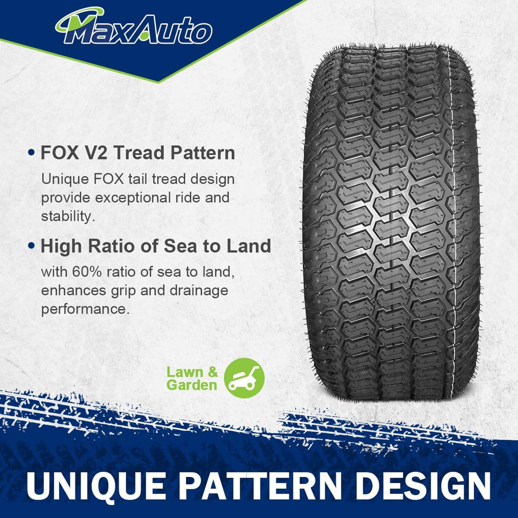MaxAuto 2Pcs 24X9.50-12 Lawn Mower Tires 24x9.5x12 Riding Tractor Turf Tire 4PR Load Range B