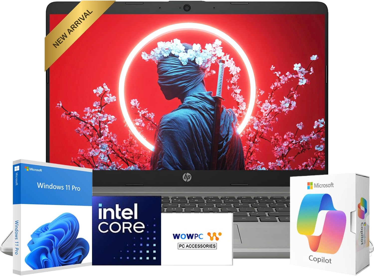 HP 2026 New Generation 15.6' FHD Business and Student Laptop | Intel Powerful Processor | 8GB RAM | 256GB SSD | Copilot AI | Ultra Quiet Design | Long Battery Life | Windows 11 Pro w/o Earbuds