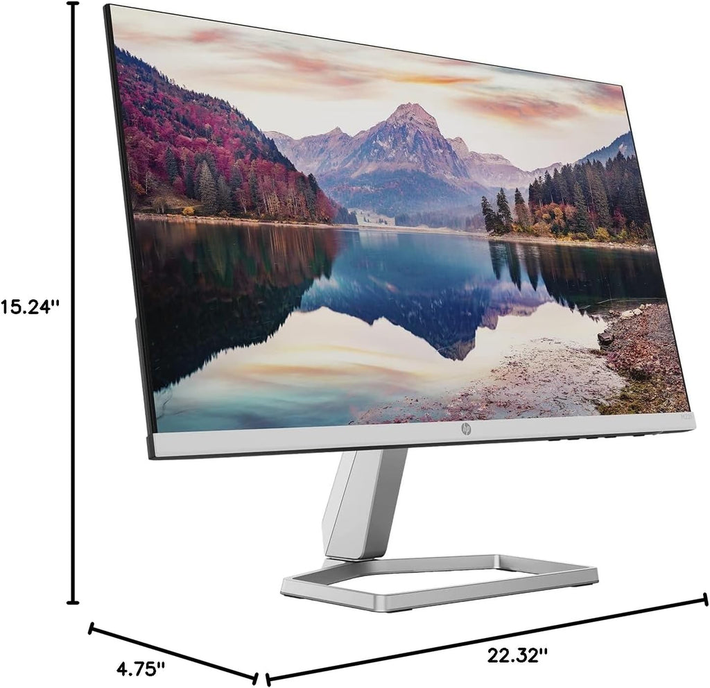 HP M22f 22' 1080P FreeSync Monitor 2D9J9AA#ABA Bundle with Docztorm Dock, 22' IPS FHD (1920x1080) 75Hz Anti-Glare Display, HDMI, VGA, Ideal for Home & Business (2026 Latest Model) - Pack of 1