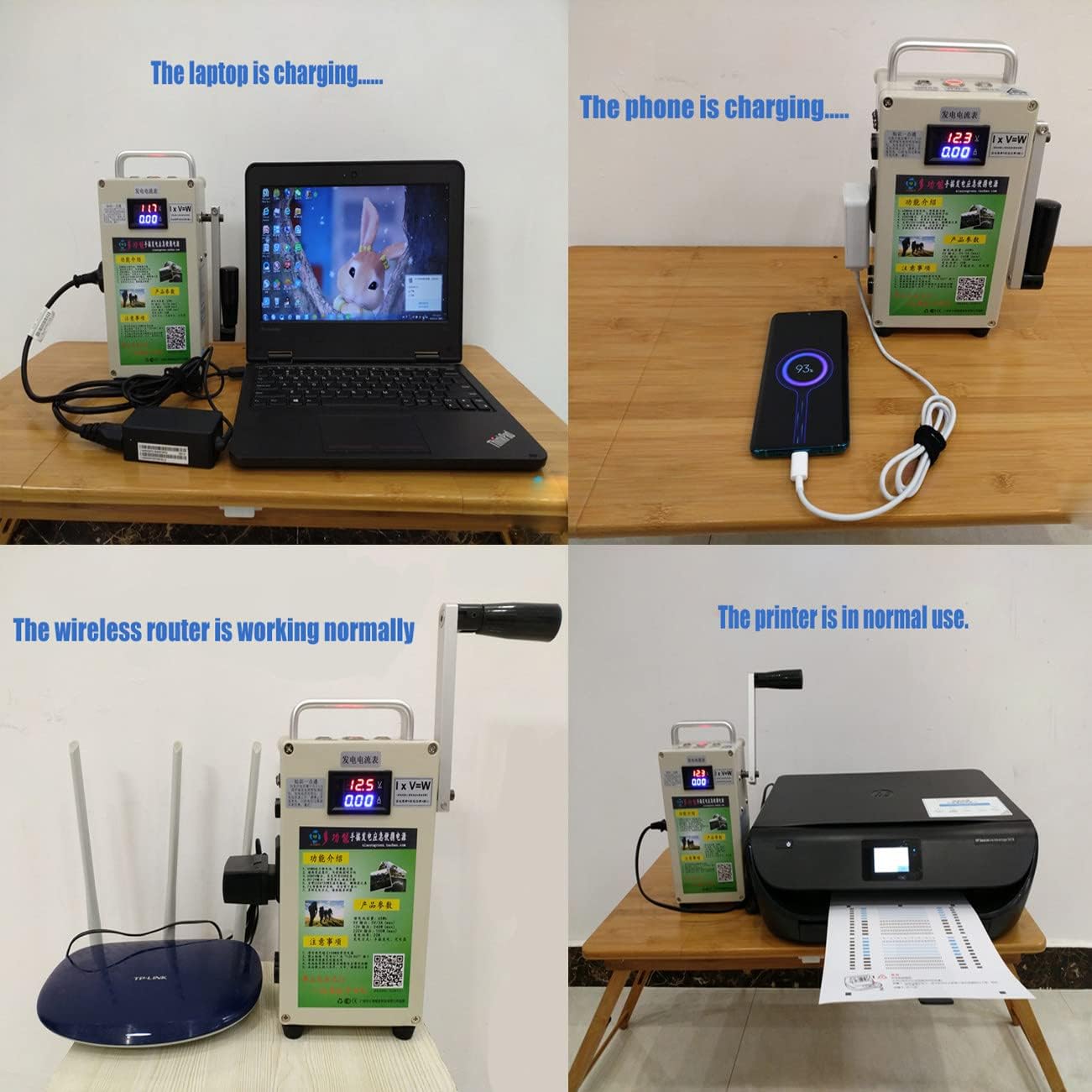 150W Outdoor Emergency Generator, Portable Hand Crank Generator,110v /220v DC12V USB 5V Small Power Supply,for Emergency,Camping,Sudden Power Outages,150W-110V