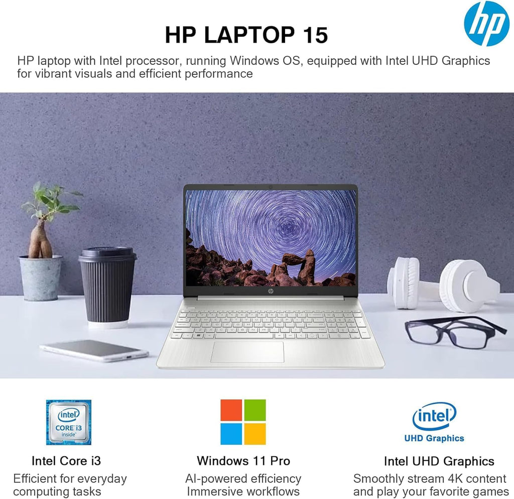 HP Touchscreen Laptop 2025 Flagship 15.6' HD, Lifetime Office 2024, 32GB RAM, 1.5TB Storage (1TB SSD + 500GB Ext), 6-Core Intel i3 Processor, Wi-Fi, Camera, Long Battery, HubxcelAccessory, Win 11 Pro